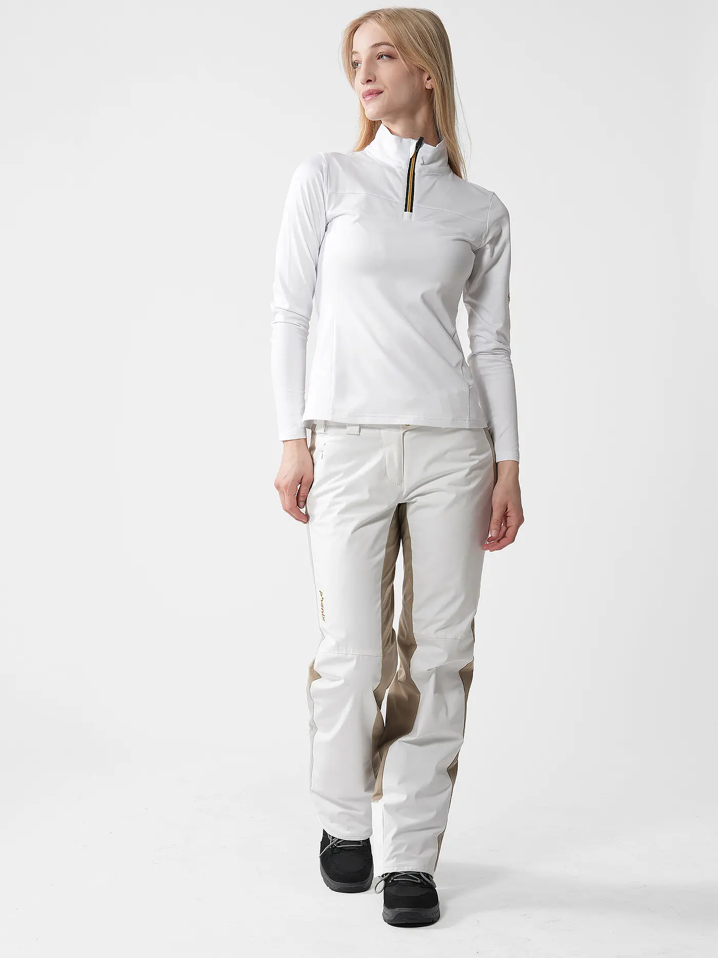 PHENIX | Damen Unterzieh Zipshirt Gold Accent | 